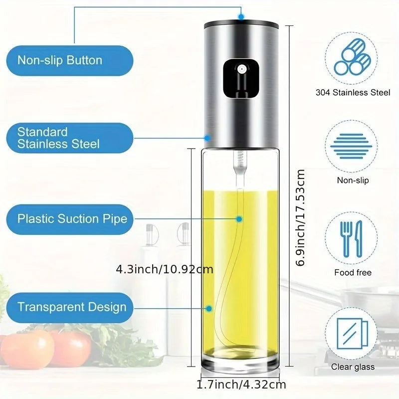 1pc-Kitchen Press Spray Bottle 100ml Edible Oil Olive Oil Watering Can Air Fryer High Pressure Atomizing Spray Bottle Zpaxo