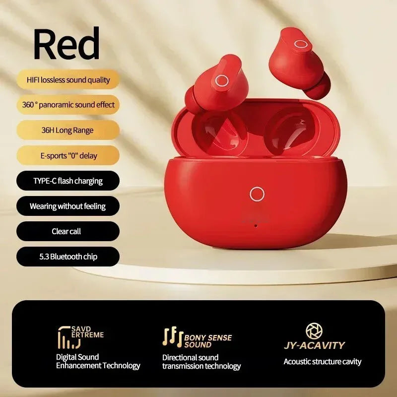 Buds 4 Wireless Earbuds Bluetooth Earphones Noise Reduction Zpaxo red China Mainland