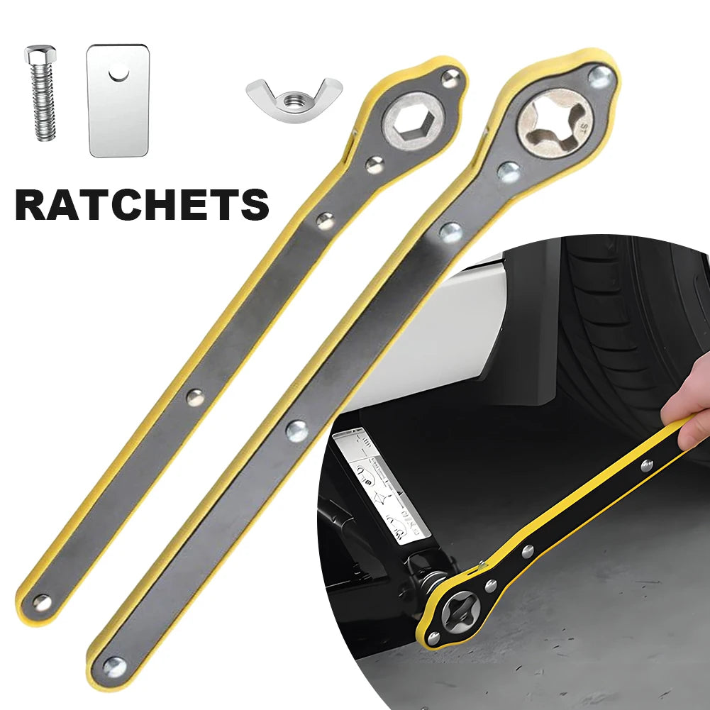 Car Jack Ratchet Wrench Scissor Garage Tire Wheel Lug Handle Small
