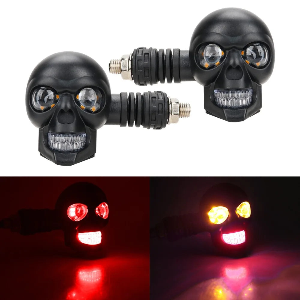 Universal Fit Motorcycle Turn Signal Lights Dual Light DC 12V Zpaxo Red Yellow Light