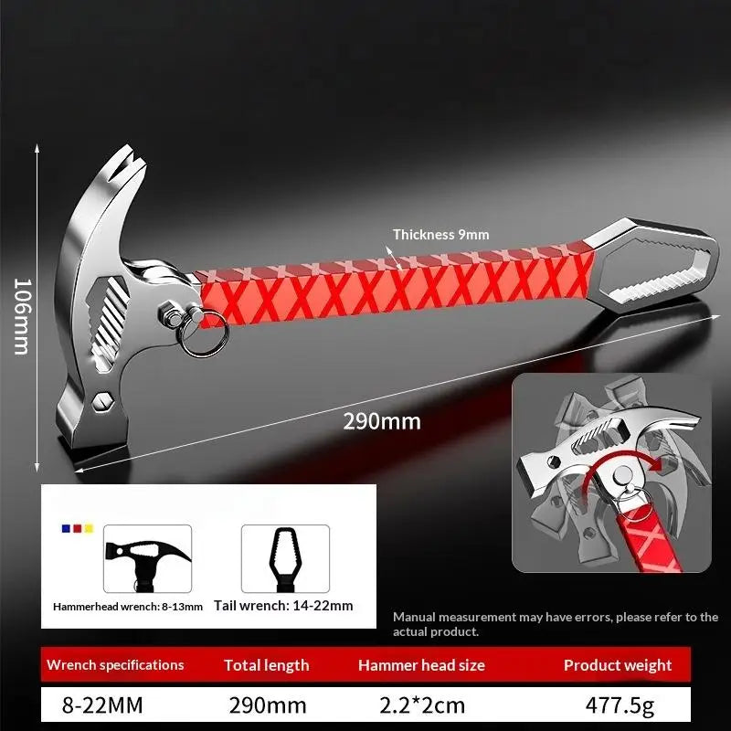 Wrench Pry Bar Nail Lifting Multifunctional Sheep Horn Connected Zpaxo Red