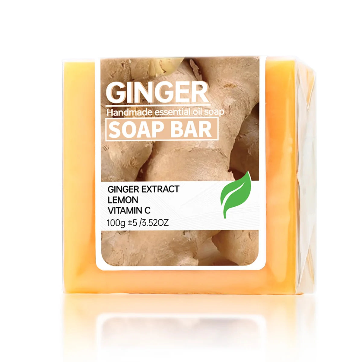 Ginger soap facial cleansing handmade soap, ginger lemon essential oil soap, balanced oil to brighten skin tone, portable travel Zpaxo