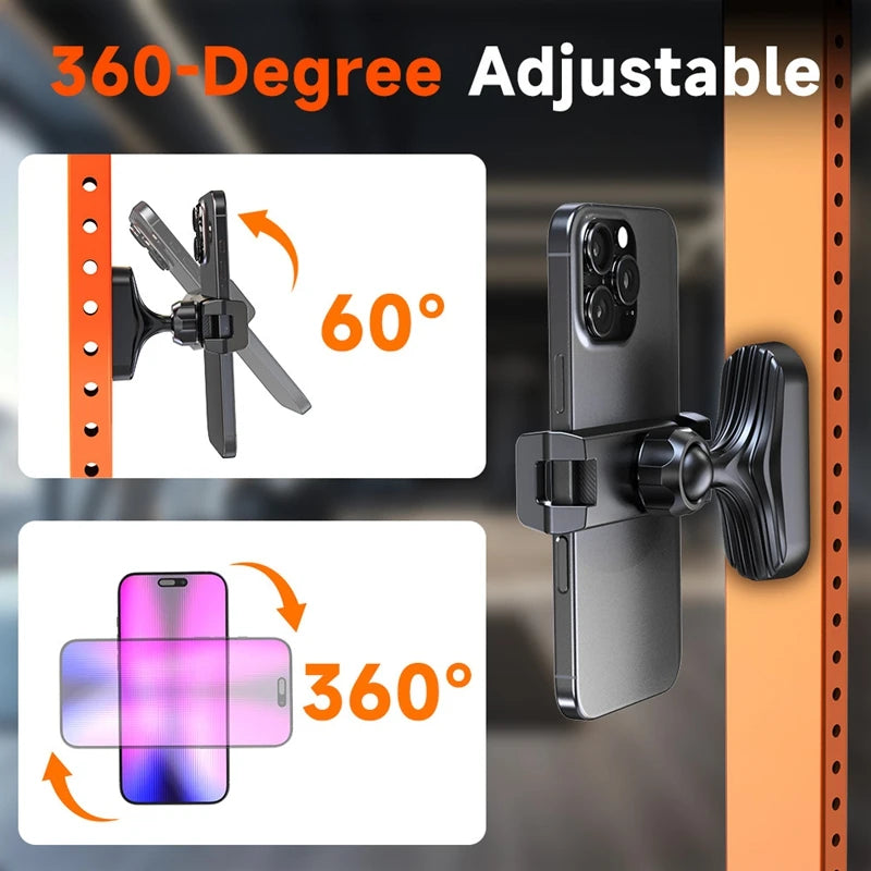 2026 New Portable Golf Cart Phone Holder 360° Rotatable Magnetic Phone Holder Stand for Boat Fridge Gym Universal for iPhone 17 Zpaxo