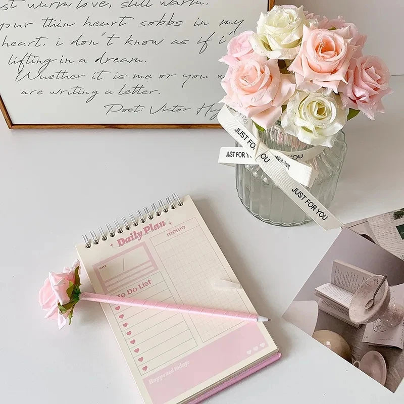 Artificial Rose Pen Stationery Ornament Creative Valentine's Day