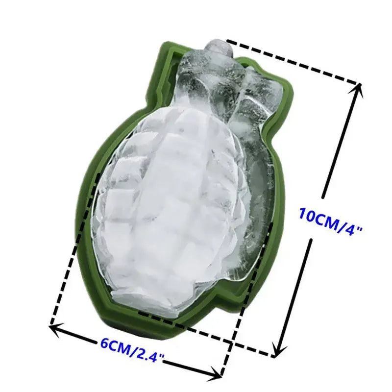 1 2 Sets 3D Grenade Shape Silicone Ice Cube Mold Reusable Easy