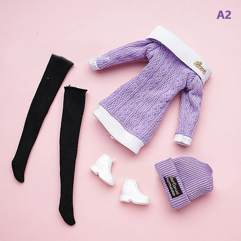 Doll's Clothes Suit Dress Up Accessories Sweater Hat Stockings Girl Zpaxo A2