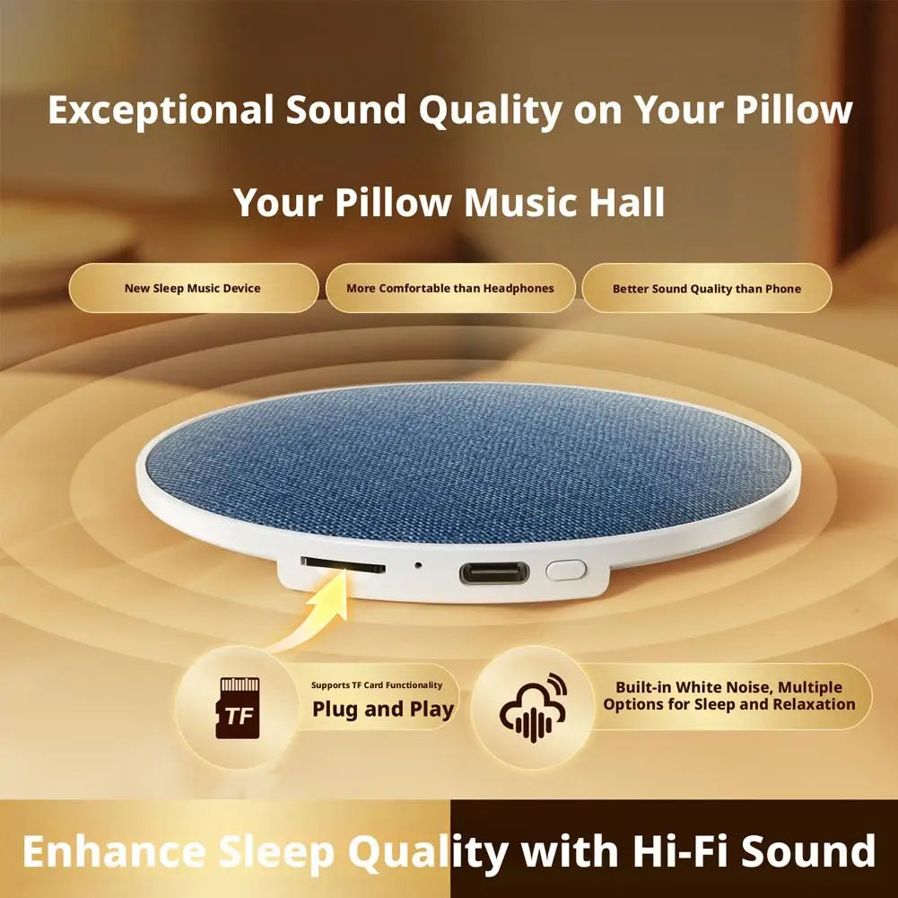 Mini Sleep Speaker Bluetooth 5.4 Bone Conduction Hifi Under Pillow Bedside Sleep Aid 360° Surround Sound Machine 2026 New Zpaxo