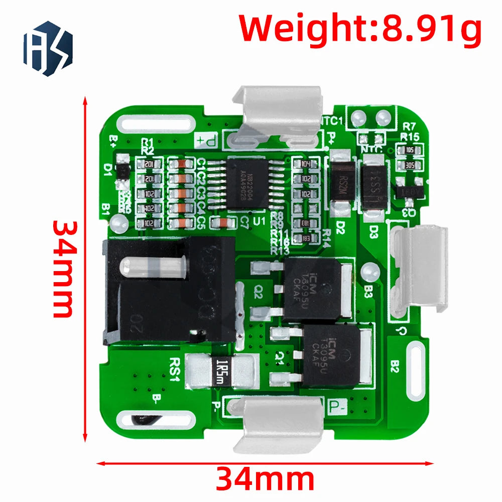 4S 14A 2-MOS BMS Board 14 4V 16 8V Overcharge Protection 18650 Zpaxo