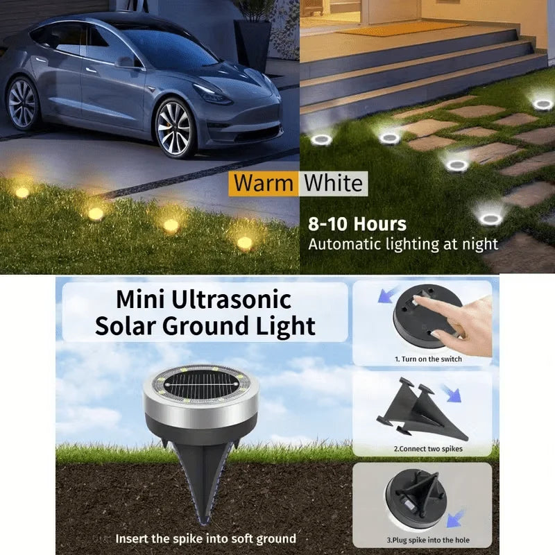 1- LED Outdoor Solar Power Floor Lamps Waterproof Underground Lawn Zpaxo