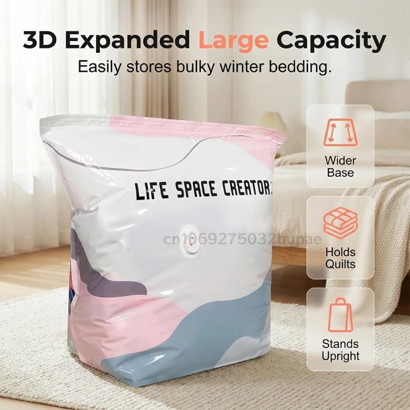 No-Pump Vacuum Storage Bags, Pump-Free Large Capacity Vacuum Storage Bags, Large Vacuum Compression Bags Without A Pump Fo Zpaxo