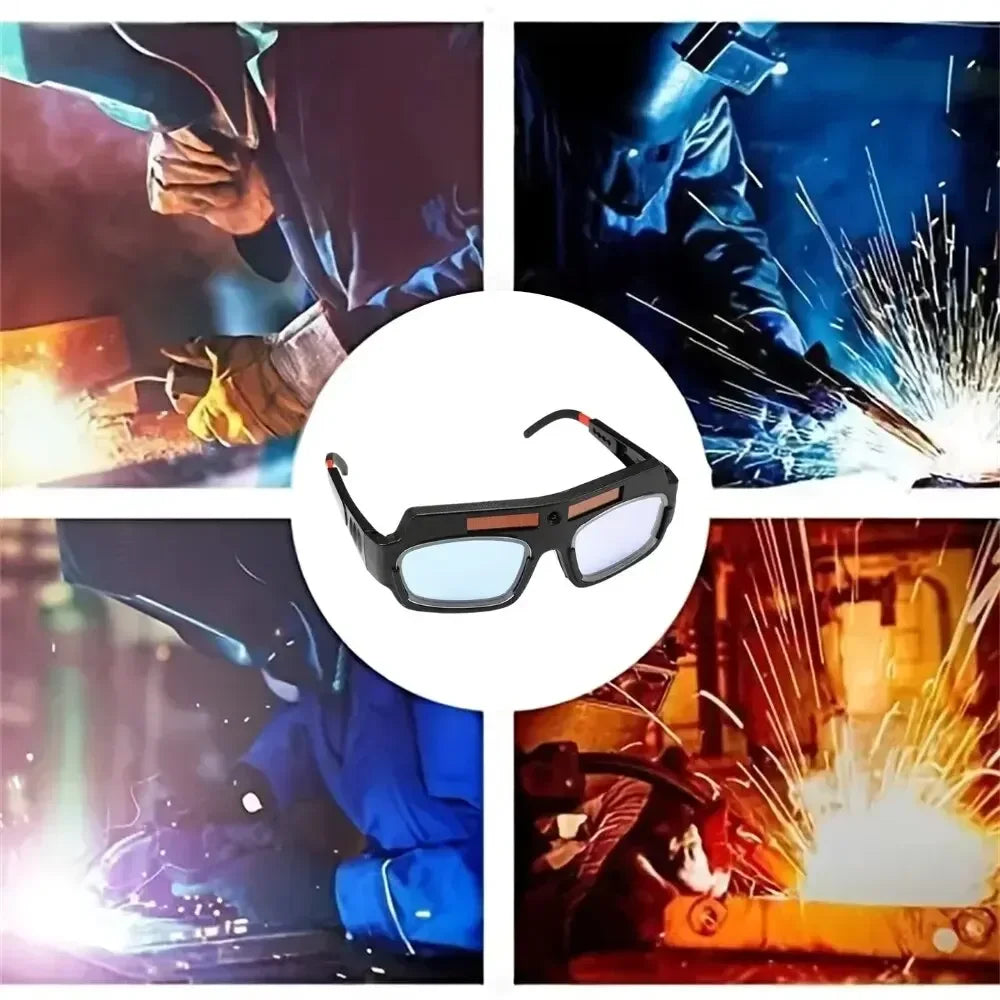 Anti-Glare Welding Glasses Solar Powered Dimming Automatic Darkening Goggles with Headband Anti-impact Soldering Glasses Zpaxo