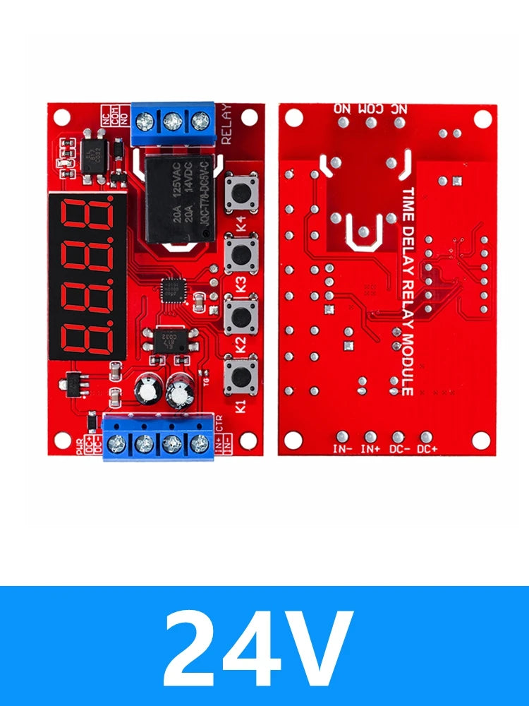 DC 3.7V 4.2V Programmable Time Delay Relay Module LED Display Timer Switch 3A Driver 10A Load for DIY Electronic Projects Zpaxo 24v