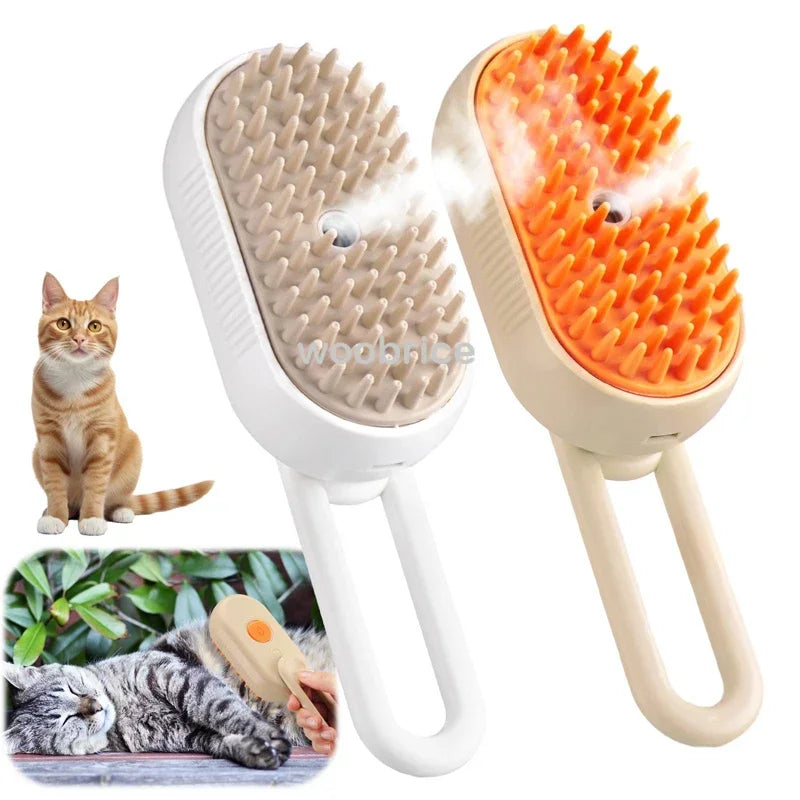 3-in-1 Dog Hair Cat Hair Brush Electric Pet Cleaning Brush Steam Spray Brush Massage Hair Removal Comb Anti Flying Brushes Zpaxo