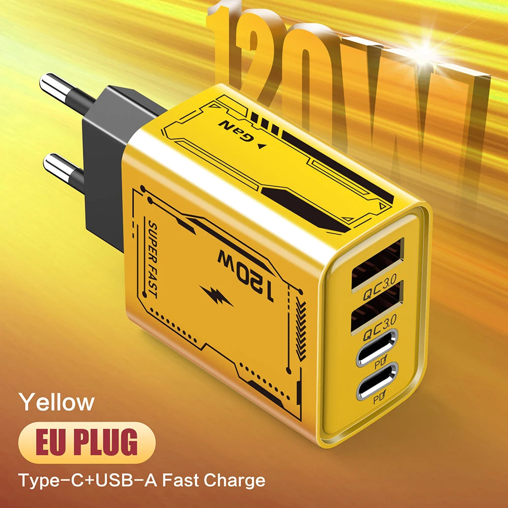 C USB Phone Chargers 4 Ports Fast Charging PD Charger Quick Charge 3