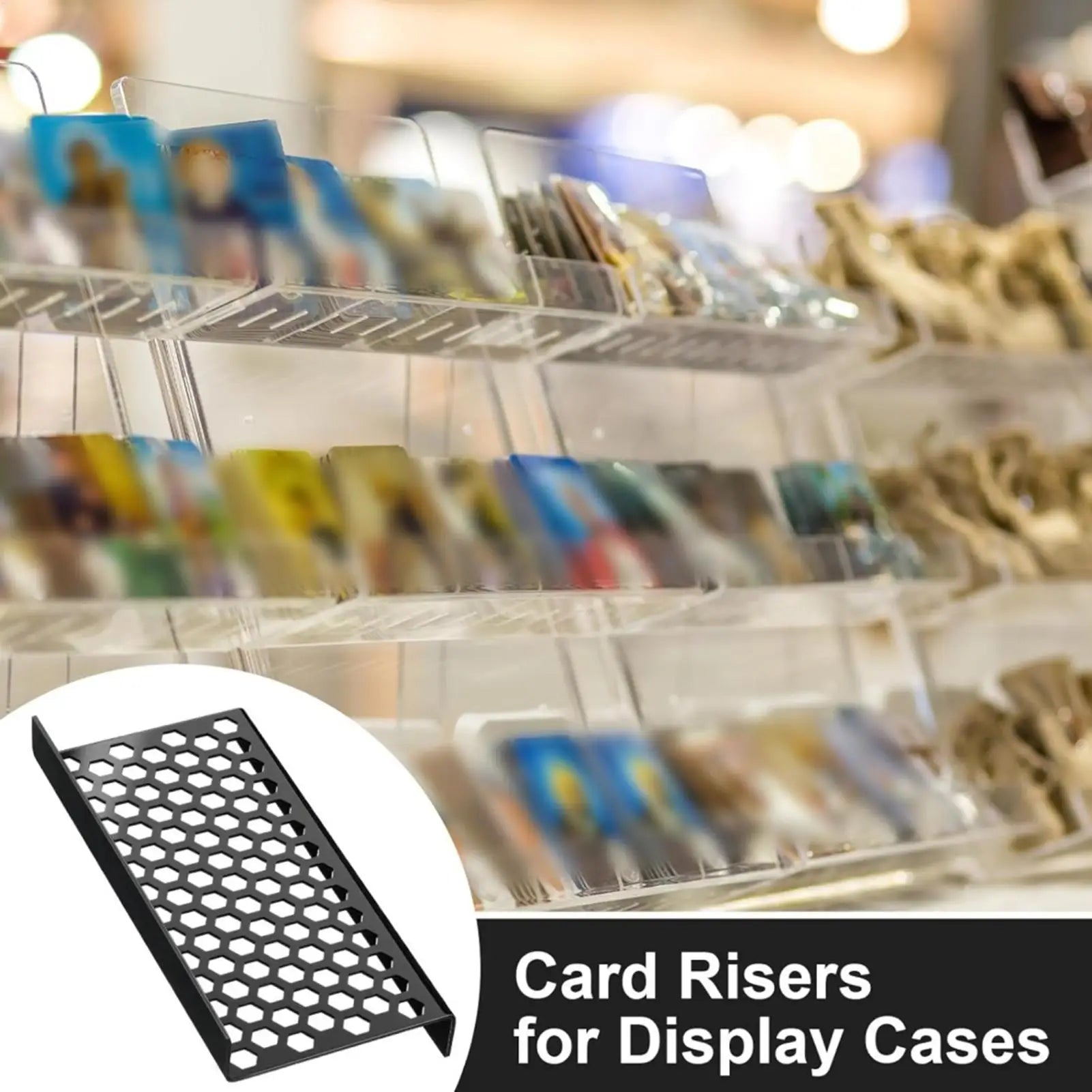 Trading Card Display Riser Acrylic Organizer Holder Honeycomb Stand