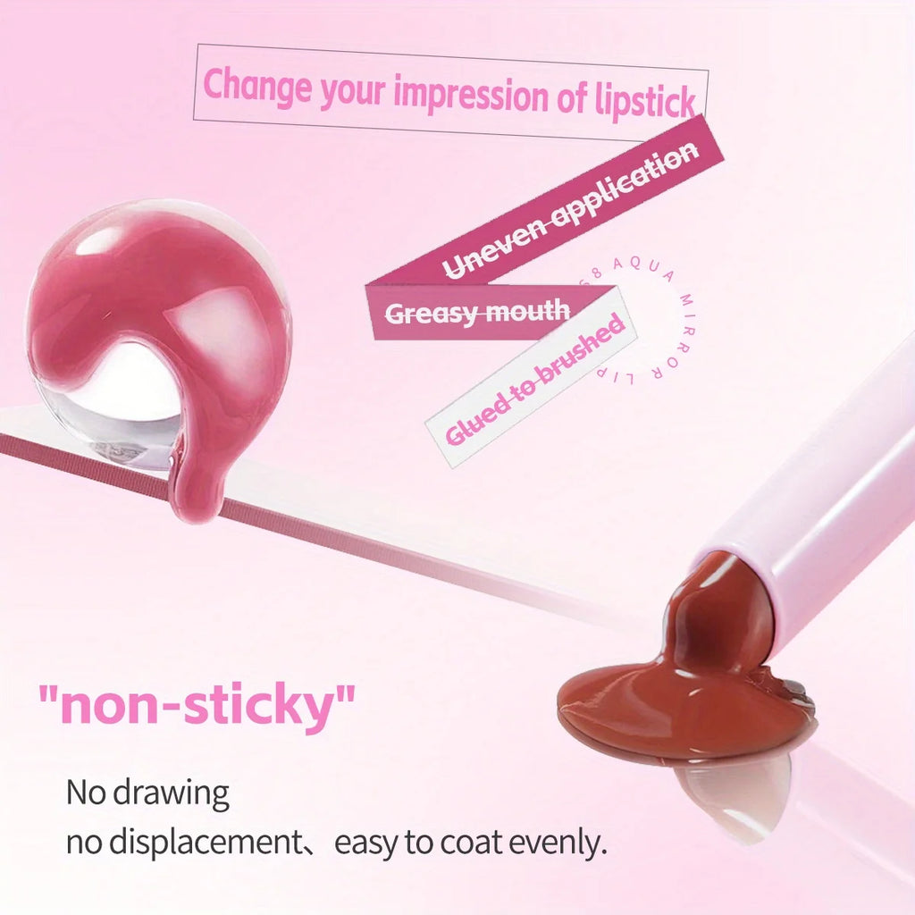 Light-holding mirror solid lip gloss, water-gloss mirror lip glaze, not easy to stick to the cup Zpaxo