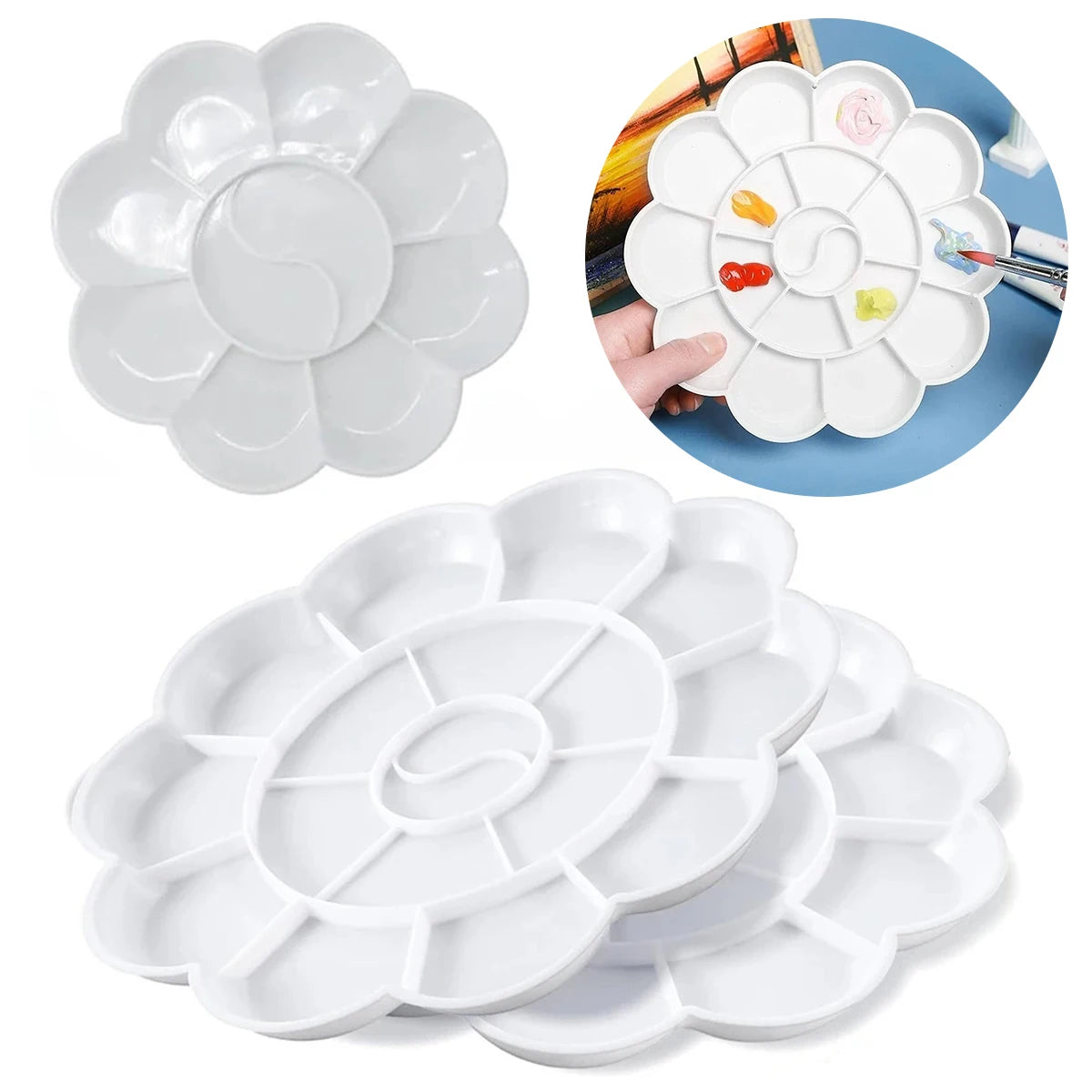 Flower Painting Palette – Reusable Plastic Art Mixing Tray