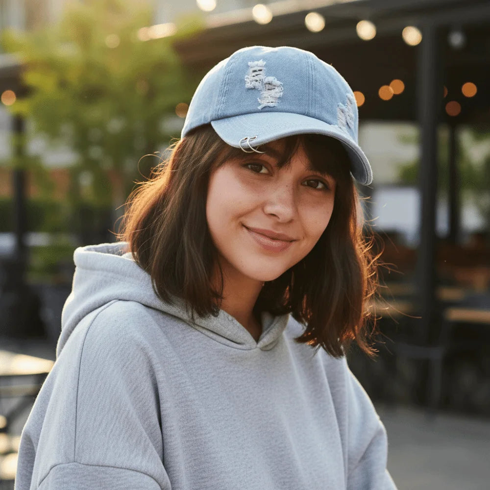Fashion Adjustable Denim Baseball Cap Sun Protection Solid Color Sun Visor Hat Korean Peaked Caps Men Zpaxo