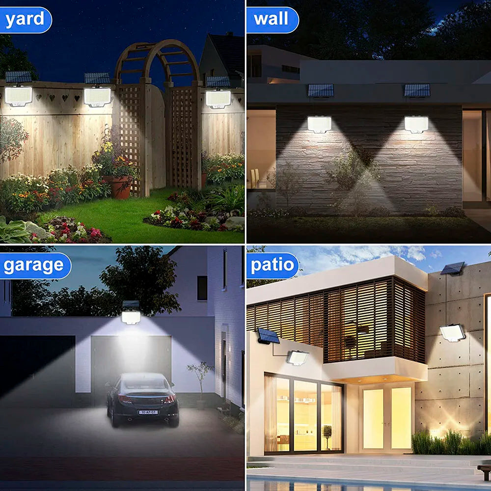 Solar Light Motion Detection Powered Garland Security Flood Lamp Zpaxo