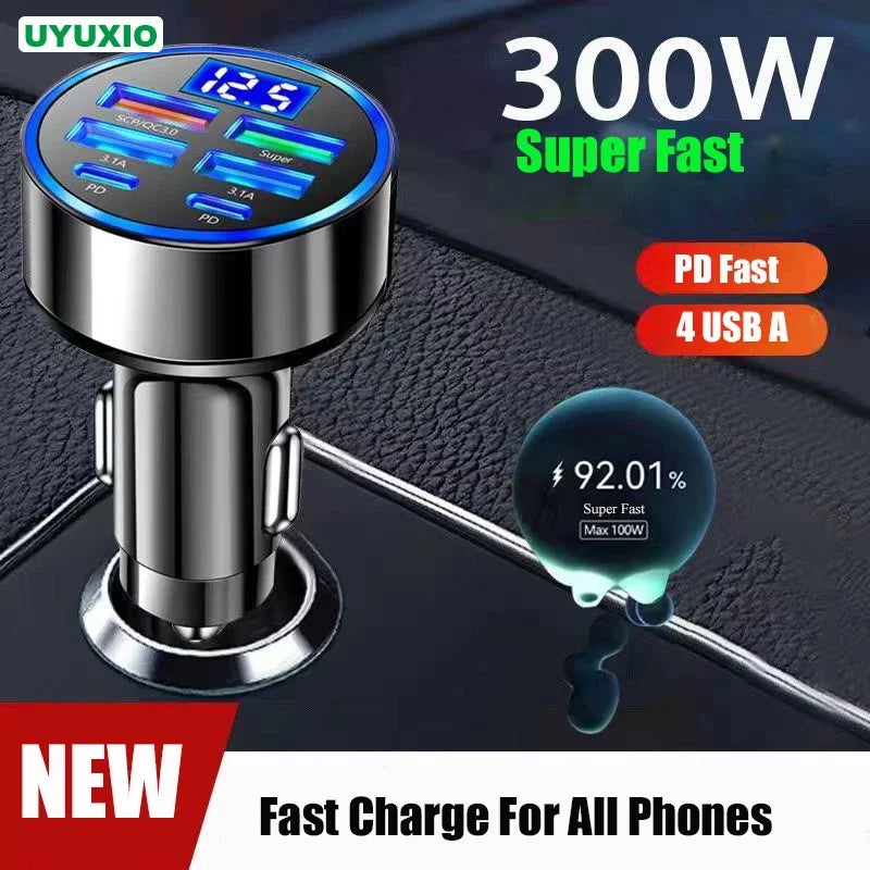 UYUXIO USB C Car Phone Charger Adapter 1 Dual PD Fast Charge Voltage