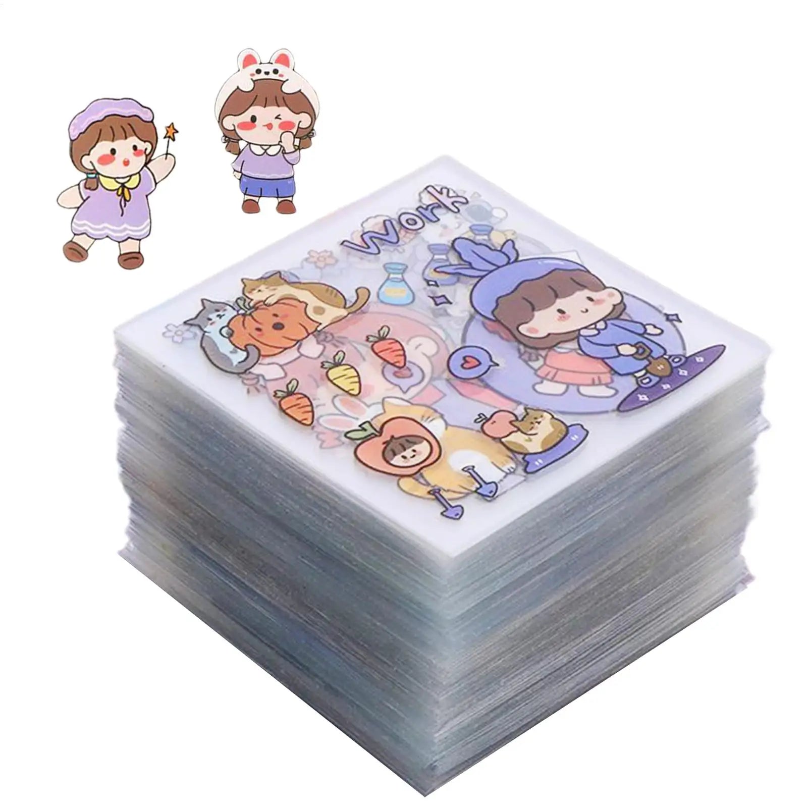 Cute Cartoon Girl Sticker 100X Scrapbooking Planner Notebook Sticker Waterproof Laptop Water Bottle Stickers Creative Waterproof Zpaxo Default Title