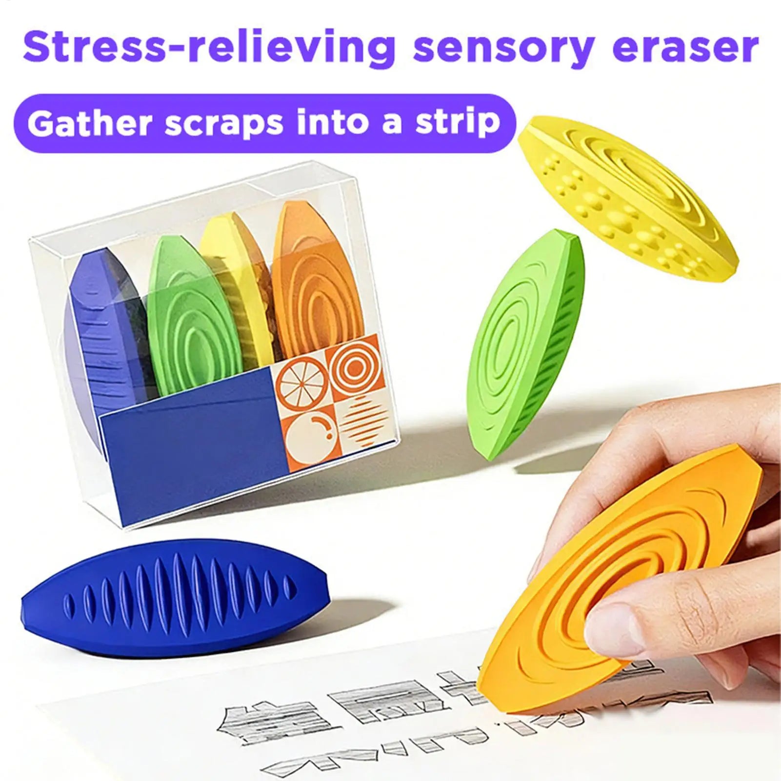 Worry Stones 4-Piece Textured Calming Toys Textured Fidgets Sensory Toys For Boys Girls Women Students Home Office Classroom Zpaxo