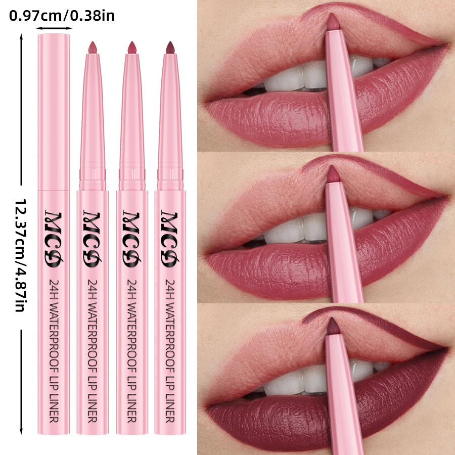 Waterproof Matte Lip Liner Contours Lips Shades Sexy Red Lipstick