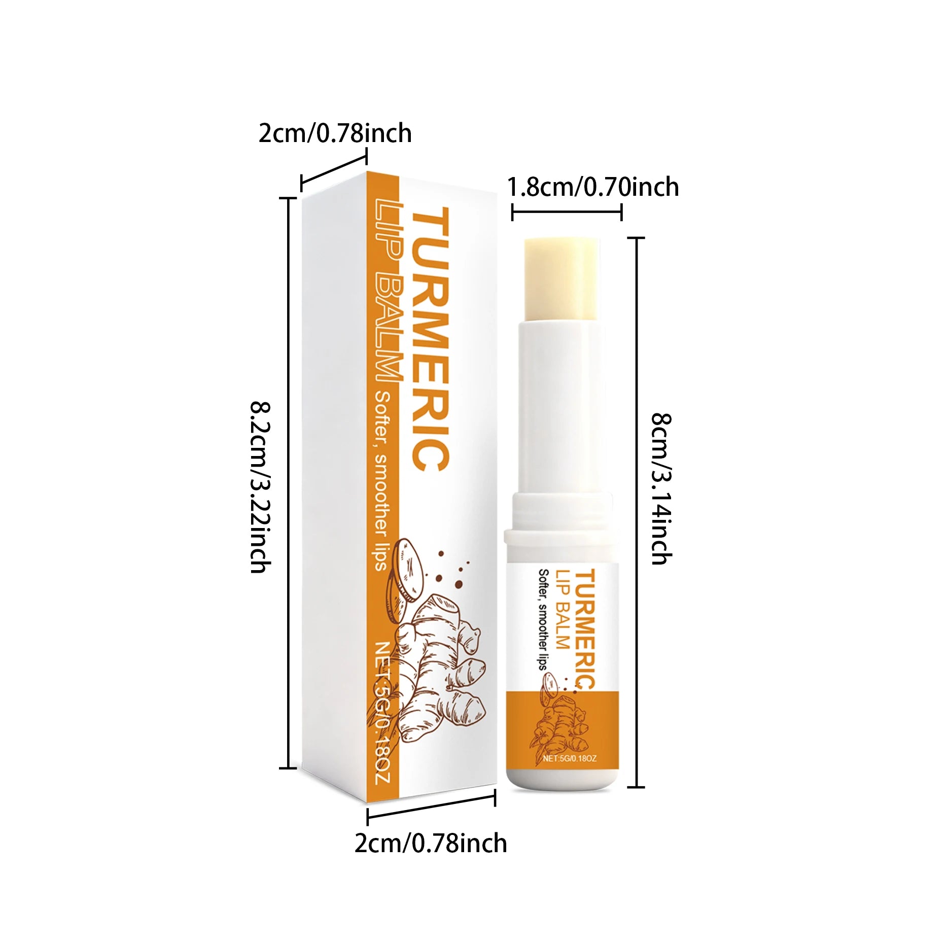 Turmeric Lip Balm Moisturizer Anti-Cracking Remove Dark Lightening Melanin Lip Gloss Exfoliating Soothing Hydrating Lip Stick Zpaxo