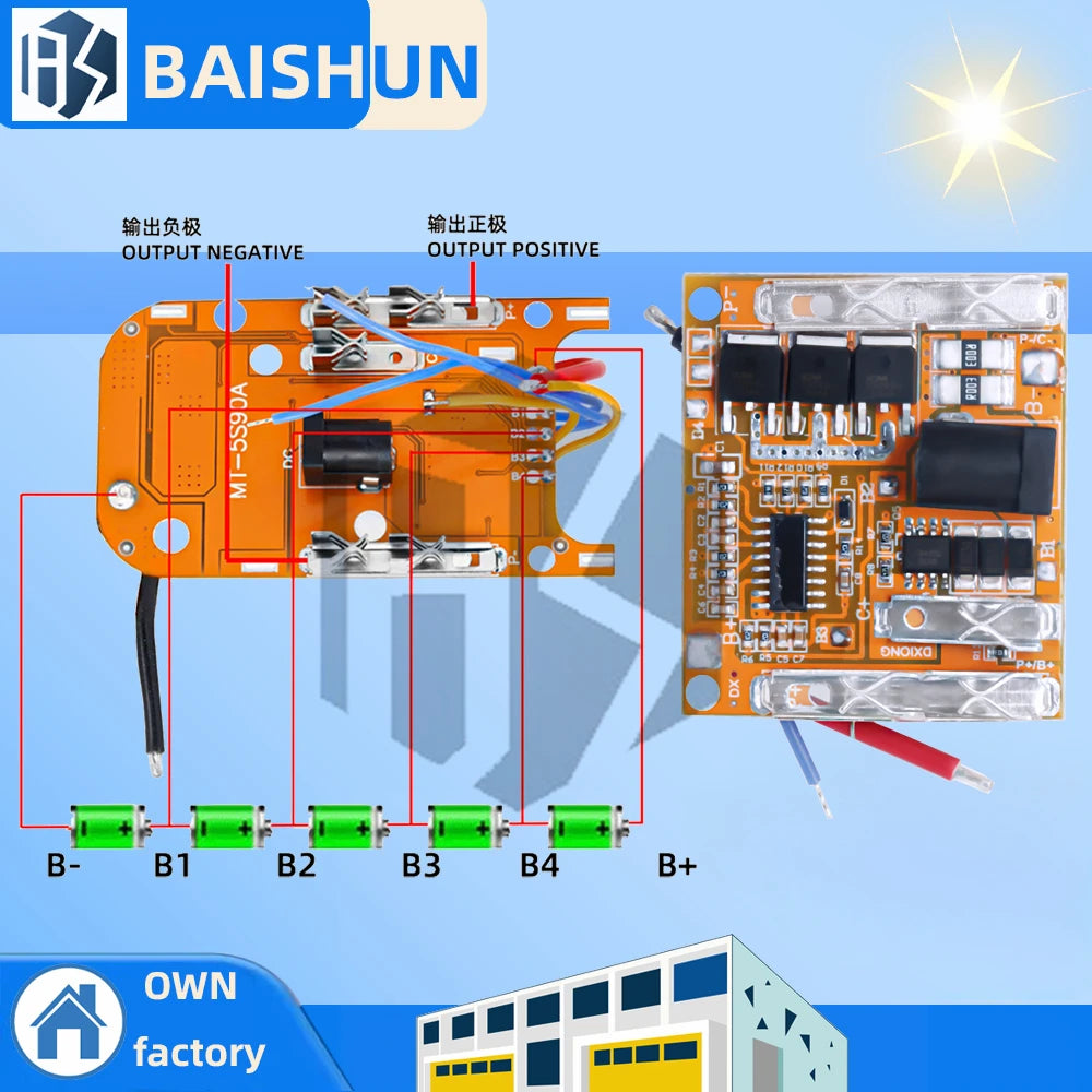 5S 18V 21V 65A 90ABattery Charging Protection Li-Ion Lithium Battery Pack Protection Circuit Board BMS Module For Power Tools Zpaxo