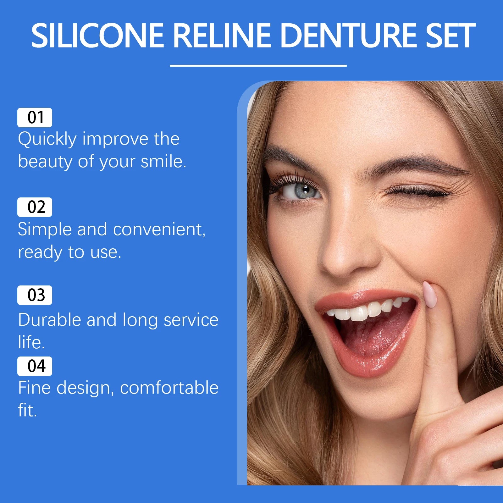 Silicone Denture Set Temporary Orthodontic Simulation Dental Braces Retainer Fake Tooth Straightener Alignment Oral Hygiene Care Zpaxo