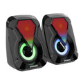 USB Wired Computer Speaker Bass Stereo RGB Light Laptop Smartphone Zpaxo Black