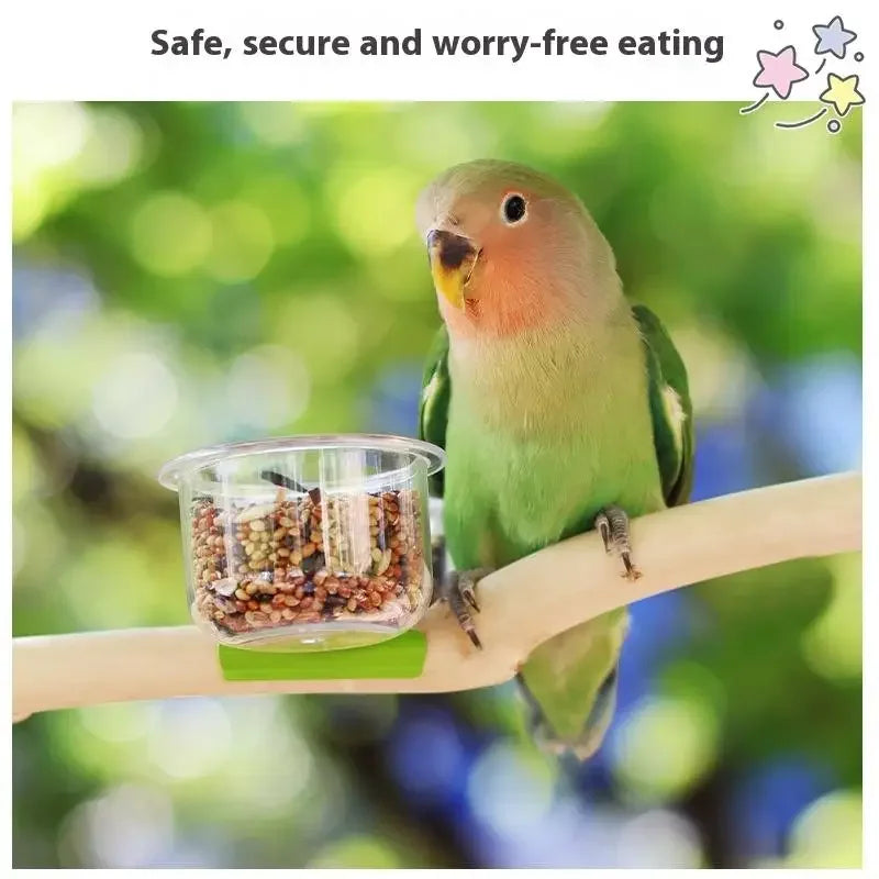 Parrot Food Bowl Feeder Cup With Clip Small Pet Bird Feeder Water Bowl Bird Cage Feeder Pet Feeding Basin Bracket Accessories Zpaxo