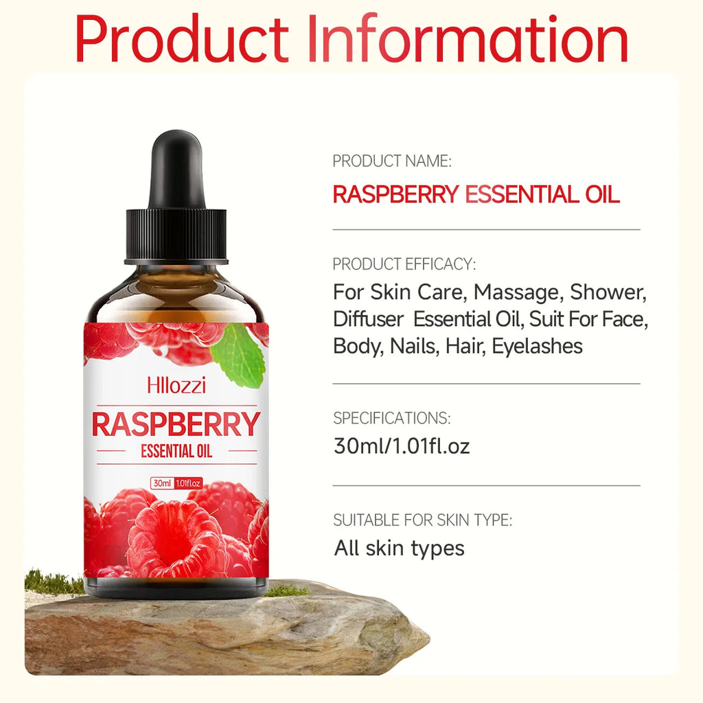 30ml raspberry essential oil pure plant essential oil multifunctional use aromatherapy diffuser humidifier soap fruit essential Zpaxo