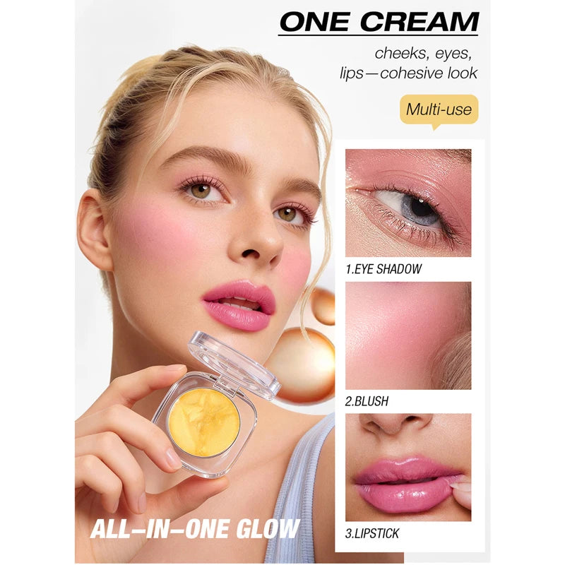 Warm Powder Blusher Three One Eye Shadow Lipstick Changes Temperature