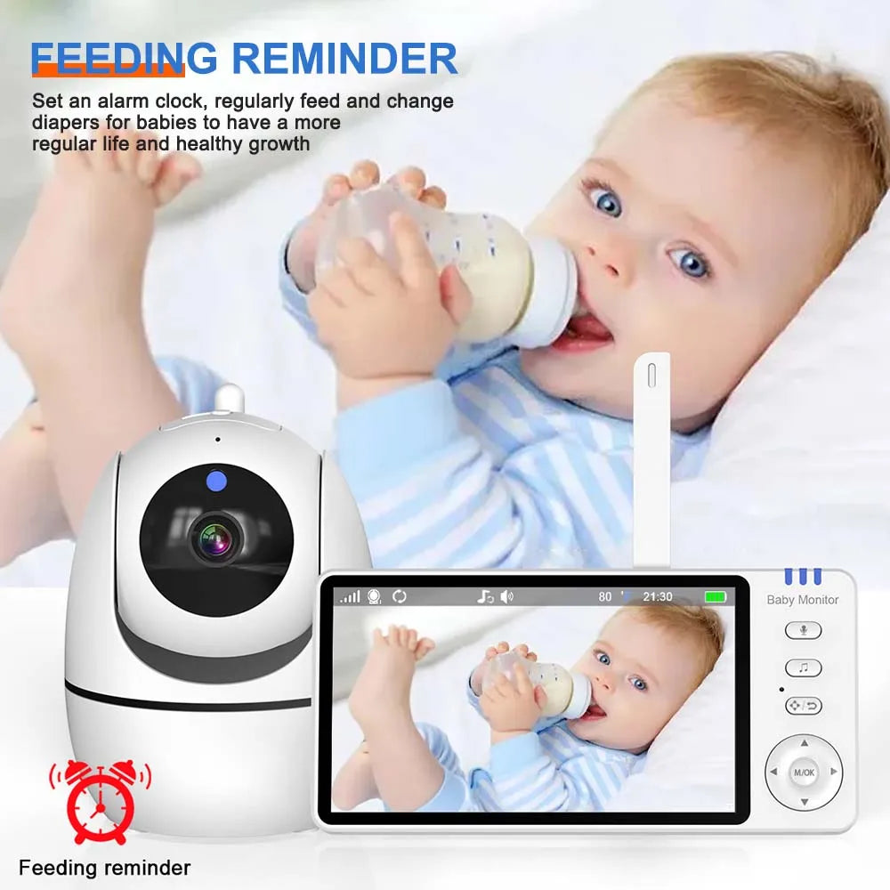 5'' Video Baby Monitor Mother Kids Night Vision Zoom PTZ Surveillance Zpaxo
