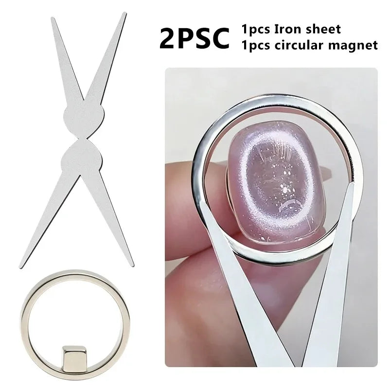 Hollow Cat Eye Magnet Gel Nail Polish Art Ring French Magnetic Zpaxo 02 Set