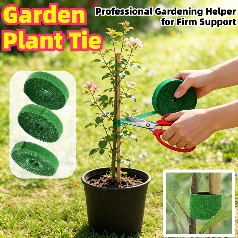12Rolls Self Adhesive Plant Nylon Cable Tie Green Adjustable Plants Hook Loop Support Garden Bandage Reusable Fastener Tape Zpaxo