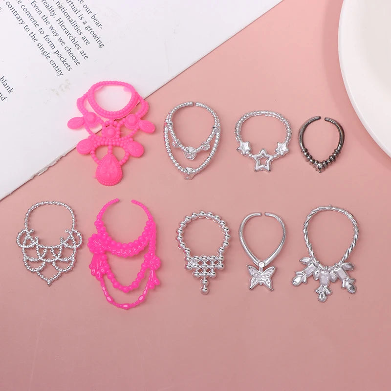 Doll Toy Accessory Electroplated Crown Necklace Ear Studs Bracelets Zpaxo