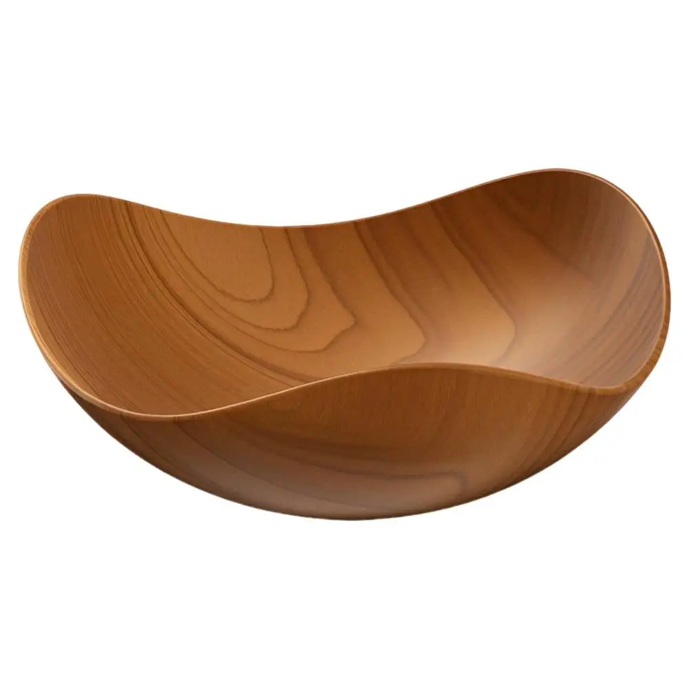 Wood Grain Plastic Serving Bowl – Fruit Salad Candy Party Dish Serving Bowl Zpaxo Brown