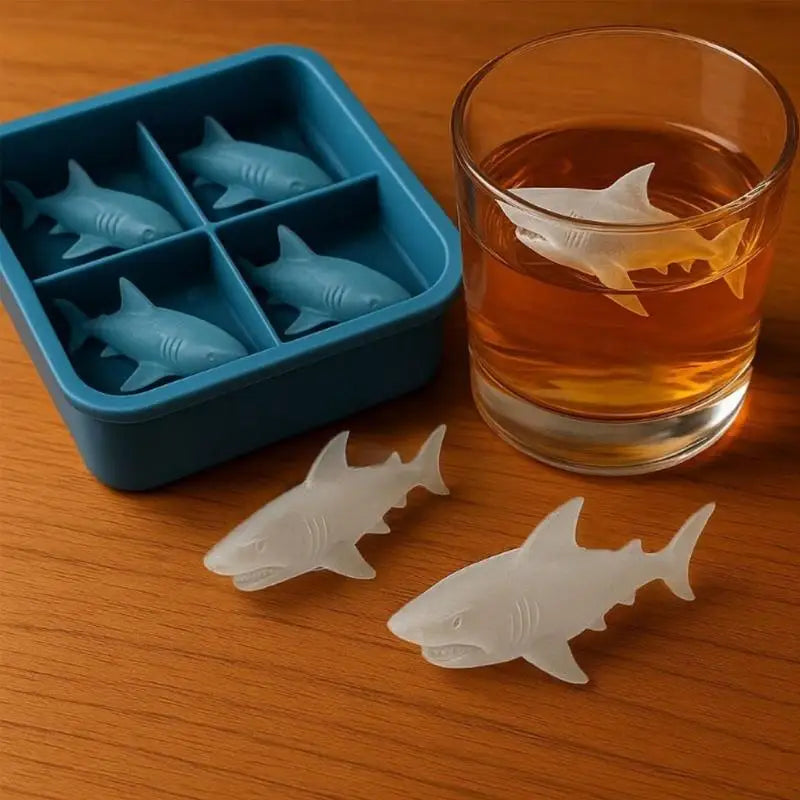Shark Molds Silicone 3D Funny Ice Mold Cute Maker Mould Shaper Easy