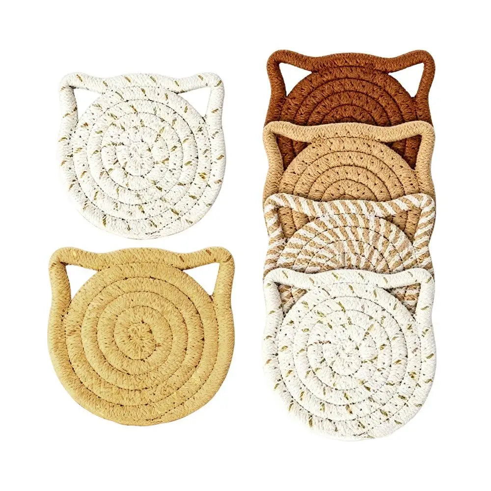 Drink Coasters 6 Cotton Absorbent Holder Coffee Cup Table Kitchen