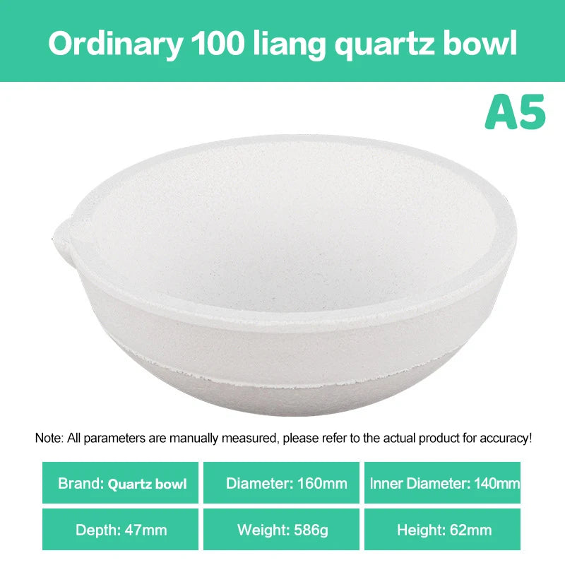 Temperature Quartz Bowl Crucible Furnace Melting Casting Refining Zpaxo A5