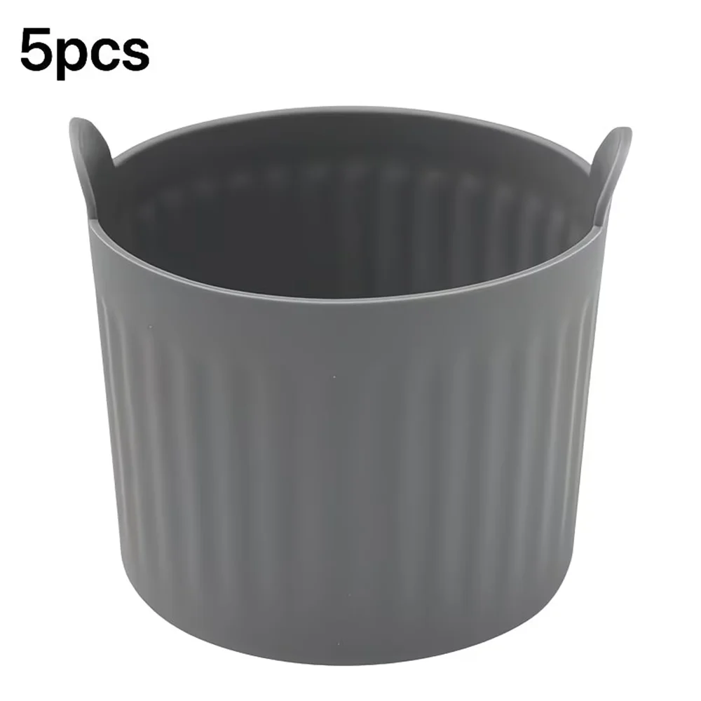Air Fryer Baking Cup Silicone Tray Muffin Cake Mold Egg Tart Zpaxo 5pcs Grey