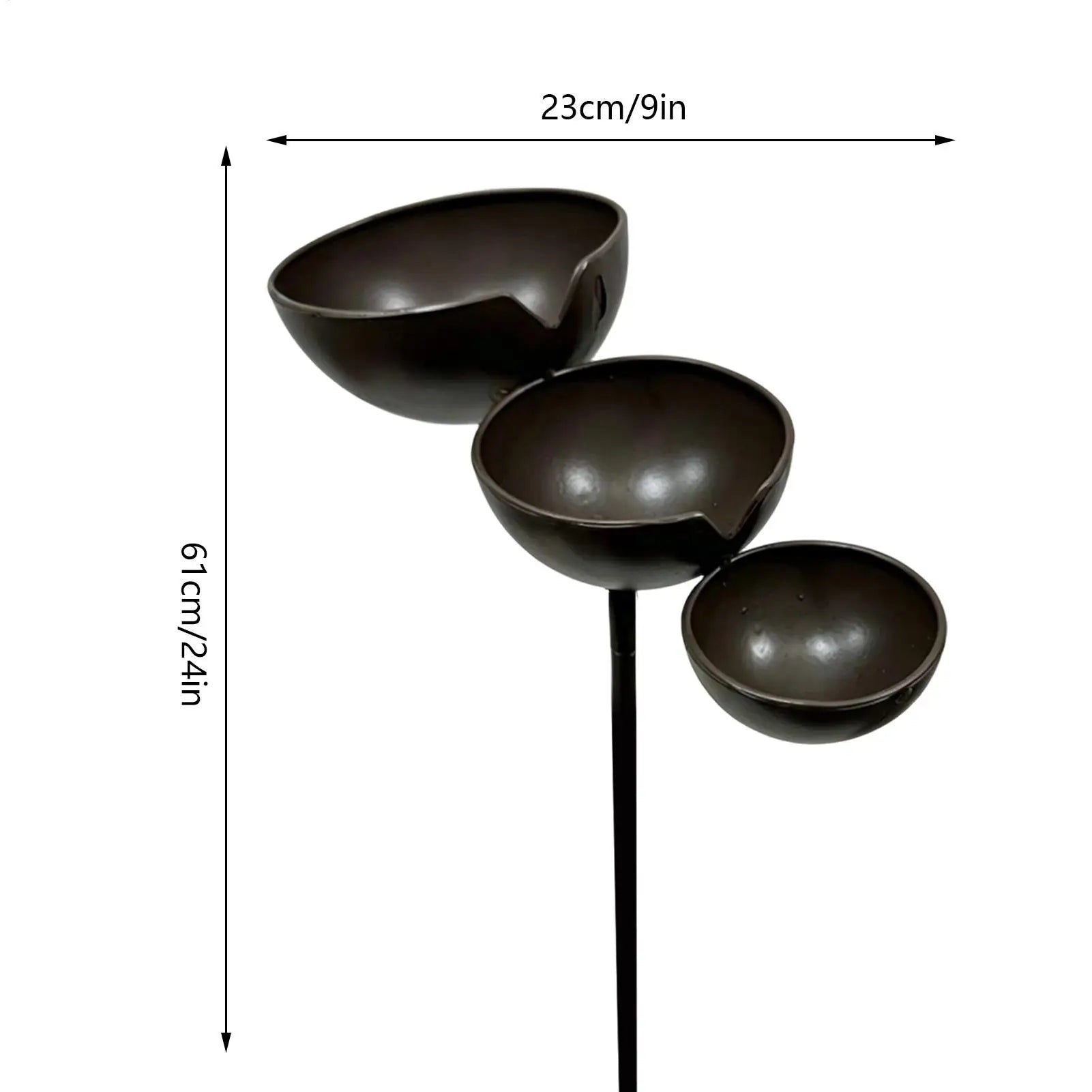 Rain Catcher Bird Bath 3-Tier Decorative Rustic Metal Rustproof Bee Watering Station Hydration Bowls for Outdoor Garden Yard Zpaxo