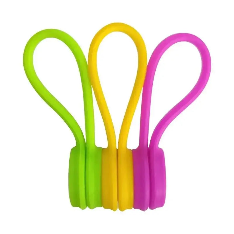 10pcs Reusable Magnetic Cable Ties Cord Organizer Clips Silicone Magnetic Cord Tie For Bundling Stuff Book Marker Fridge Magnets Zpaxo