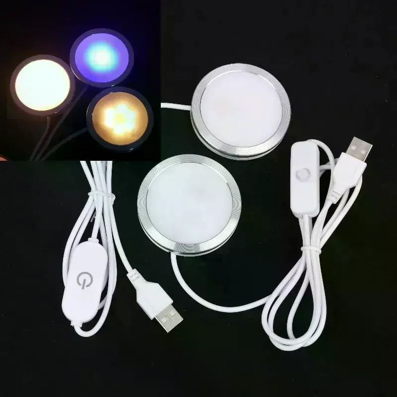 Bamboo Led Light Parts DIY Model Warm White Multicoour USB Round Zpaxo