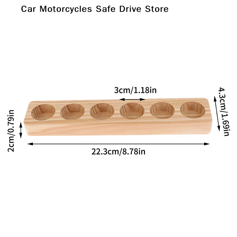 CM6 Hole Essential Oil Wooden Display Stand Storage Rack Smooth Oils