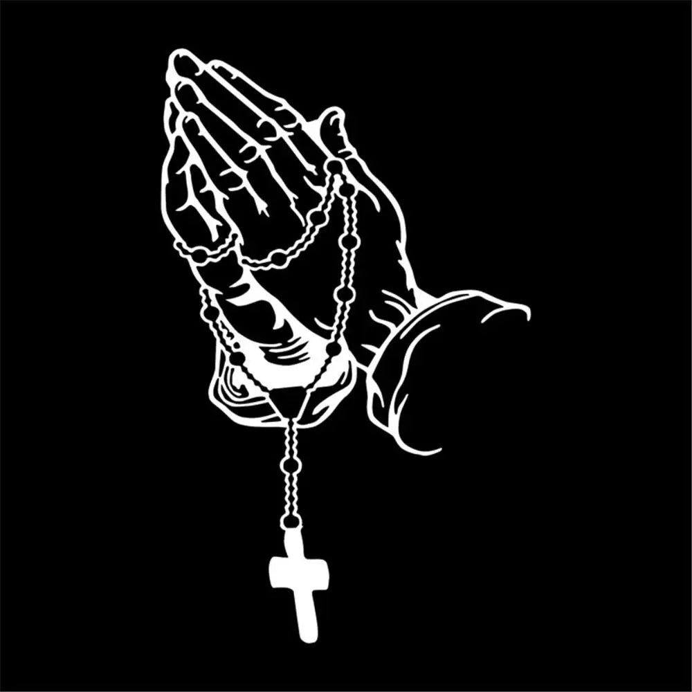 Prayer Gesture Car Laser Sticker Easy Install Self Adhesive Zpaxo
