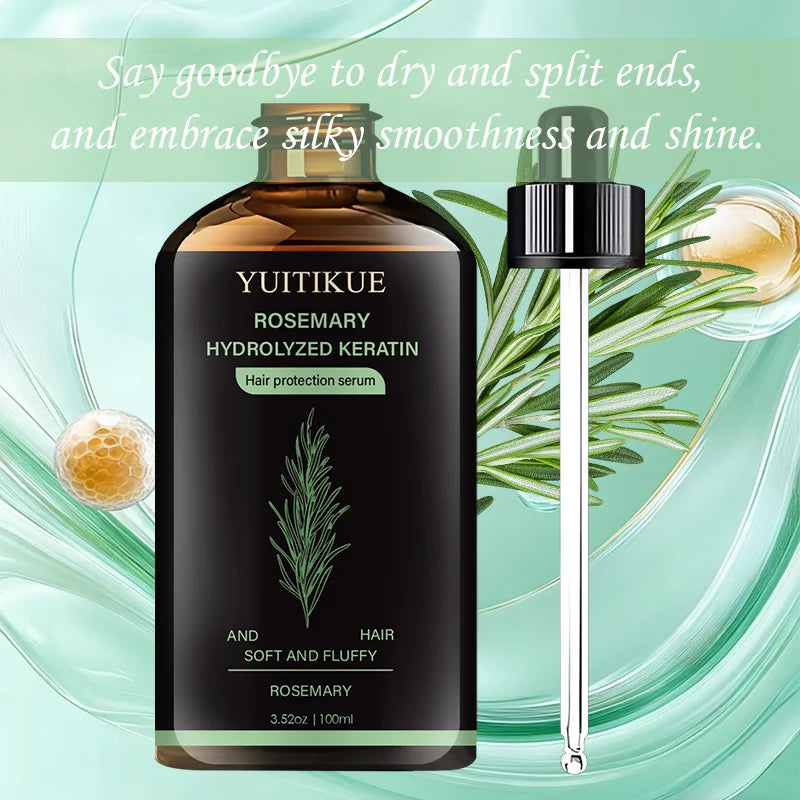 YUITIKUE Hair Serum – Rosemary & Keratin for Smooth, Shiny Hair Hair Protection Serum Zpaxo