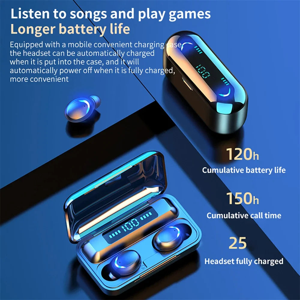 KEBIDUMEI Bluetooth Headphones In-ear Wireless Earphones LED Display